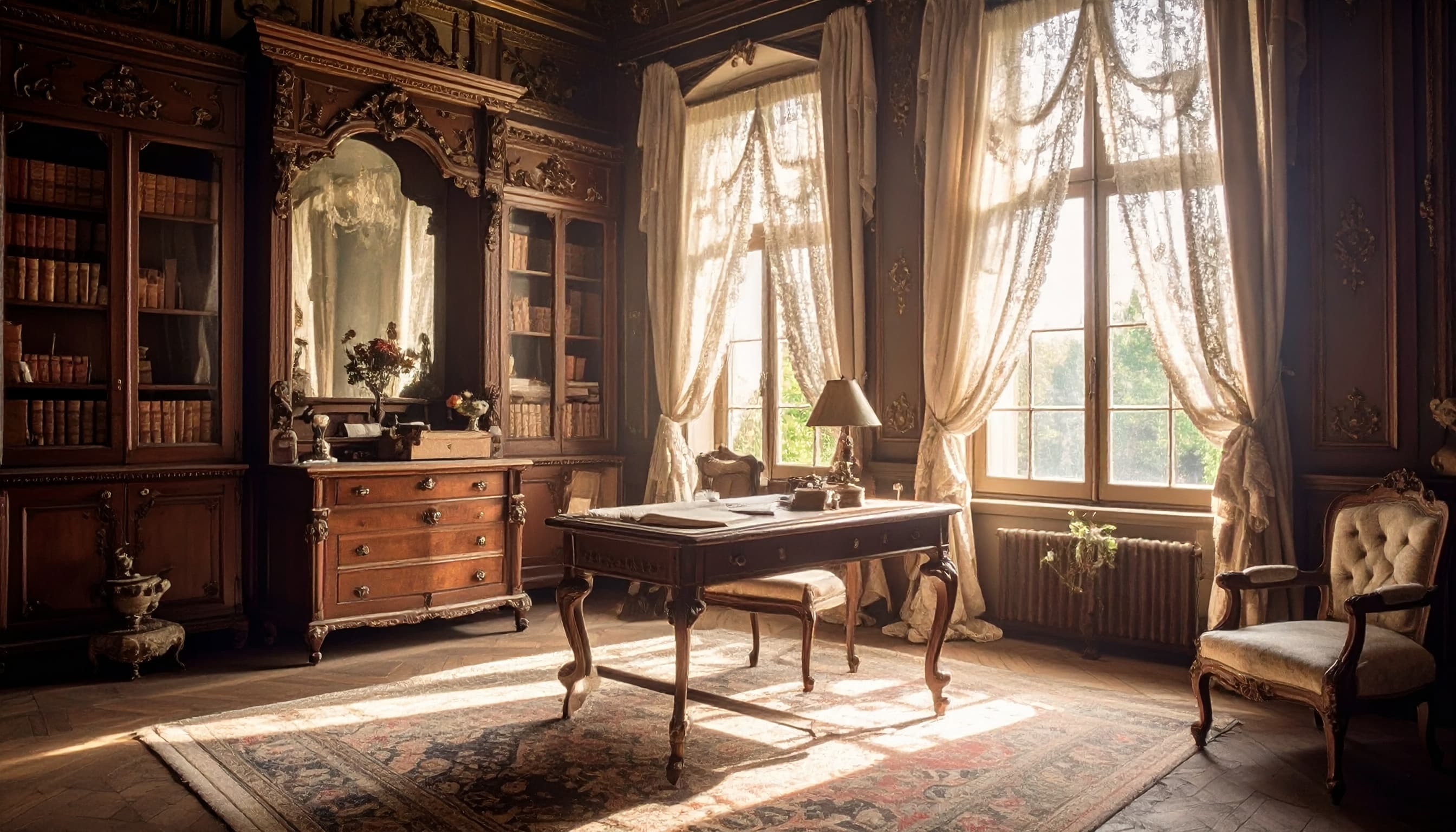 Detailed wood craftsmanship in luxury setting